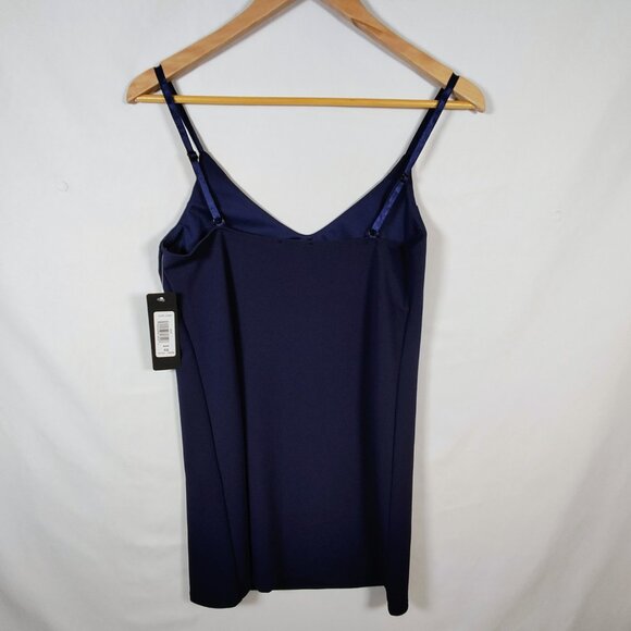 bebe Women's XS Navy Adjustable Spaghetti-Strap Mini Dress NWT - Picture 2 of 9